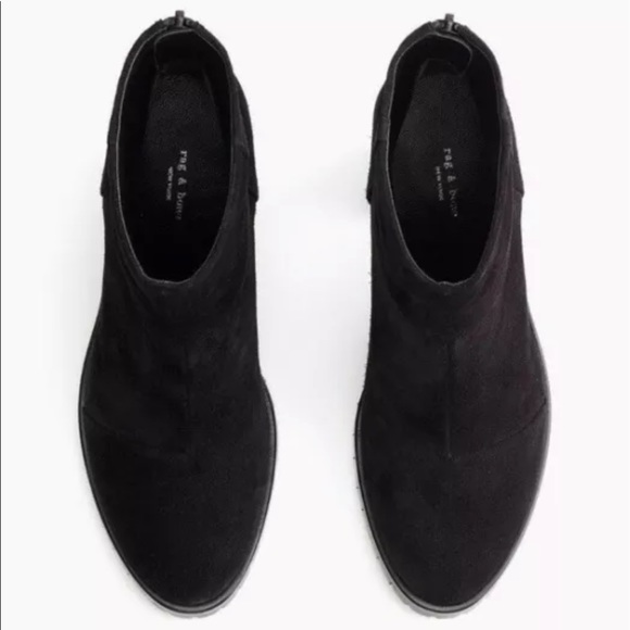 RAG & BONE NEWBURY 2.0 BLACK SUEDE CLASSIC ANKLE BOOTIES BOOTS SZ 6.5 36.5 NEW - Picture 2 of 11